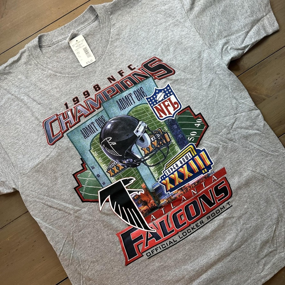 Vintage Atlanta Falcons Shirt Mens XL Gray‎ NFL Starter 1998 NFC Champions